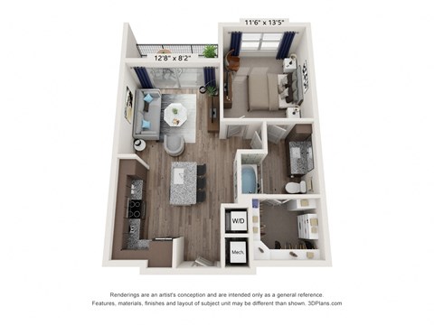 waters edge at mansfield a1 a1s floor plan 1 bed 1 bath